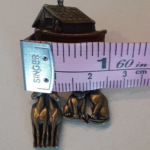 JJ Jonette antique bronze figural Noah’s ark pierced earrings - Picture 9 of 9